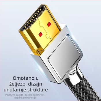 HDMI kabel 8K/4K120Hz, pozlaćen OFC bakar, muško‑muški priključak, za projektor, prijenosno računalo i set‑top box