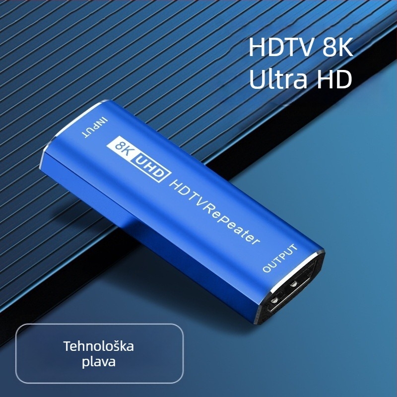HDMI ženski–ženski extender/repeater, podrška 8K60Hz, duljina 30 m, zlato-pozlaćeni bakar, model x161