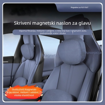 Auto jastuk za vratni dio s potporom za struk — univerzalna prilagodba, vanjski velur, punilo od sintetičkih vlakana, minimalistički stil, pogodan za sve sezone