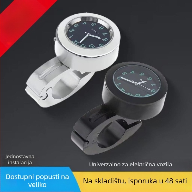 Vodootporan sat za motocikl, podesiv kut, mjerač temperature i vlage s pokazivačem, kućište od legure, mehanizam Z618