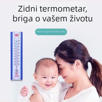 Zidni termometar za unutarnji i vanjski prostor s vlagom, raspon -30 do 50°C, točnost temperatura 0,5°C, točnost vlage 0,5%, ABS plastika, model 199/209