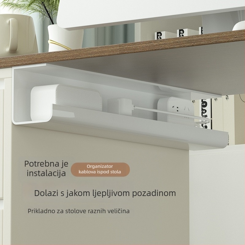 Organizator kablova ispod stola, bez bušenja, plastični, moderni minimalistički dizajn, lansiran 2023