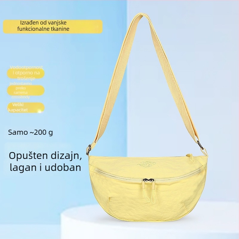 Crossbody torba - vodootporan Taslan, velik kapacitet, unisex, za sport na otvorenom, vezeni uzorak
