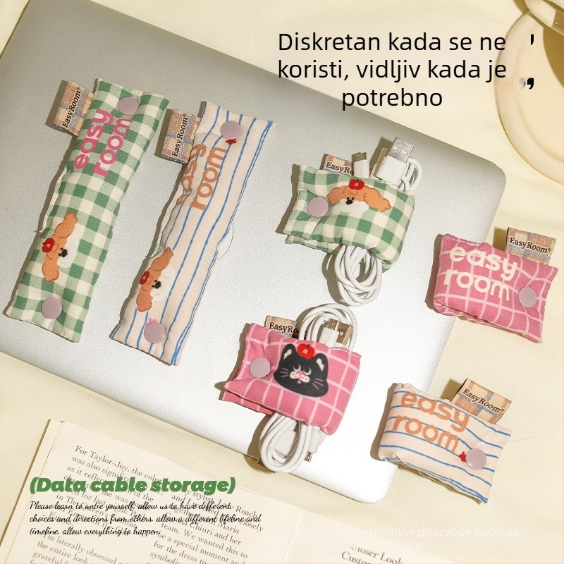 Kabelski organizator s kopčom – moderan stil, svila-pamučni materijal za stolno skladištenje (Meet Meiju, lansiranje ljeta 2025)