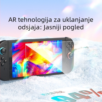 Carmor kaljeno staklo zaštitnik zaslona za Nintendo Switch 2. generaciju - AR anti-refleksija, otporan na otiske prstiju, prednja membrana, potpuno pokriće zaslona