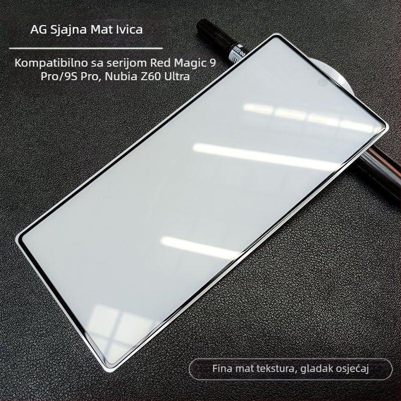 Kaljeno staklo zaštitni film za prednji zaslon Red Magic 9 Pro+ Esports Air s matnom rubom za Z70