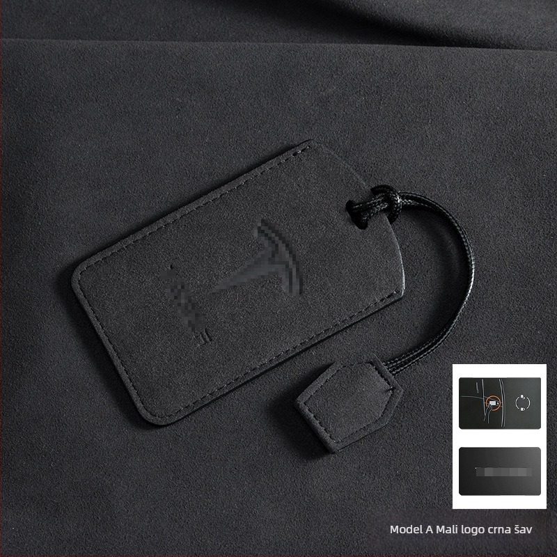 Kućište za ključ Tesla karticu za Model 3 i Model Y, Suede materijal, Retro stil, Nancheng