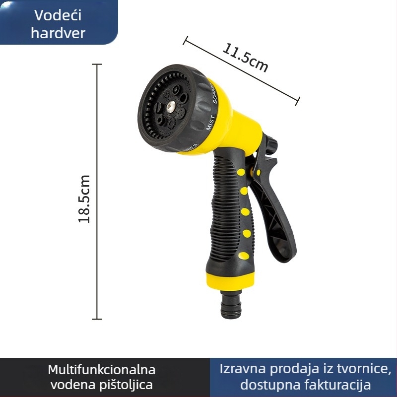 Escape Tiger Vrtni Pistolj Za Vodu – ABS Plast, Višefunkcijski Raspršivač, Podesiv Tok, Pogodan Za Pranje Vozila i Navodnjavanje
