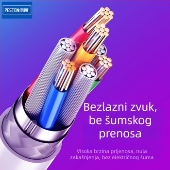 Type-C na 3,5 mm audio kabel - Baitong jbc-007, bakreni vodnik, jezgro od aluminijske legure, kompatibilan s digitalnim uređajima