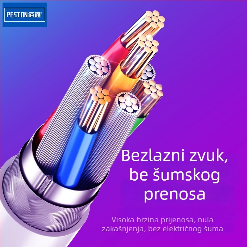 Type-C na 3,5 mm audio kabel - Baitong jbc-007, bakreni vodnik, jezgro od aluminijske legure, kompatibilan s digitalnim uređajima
