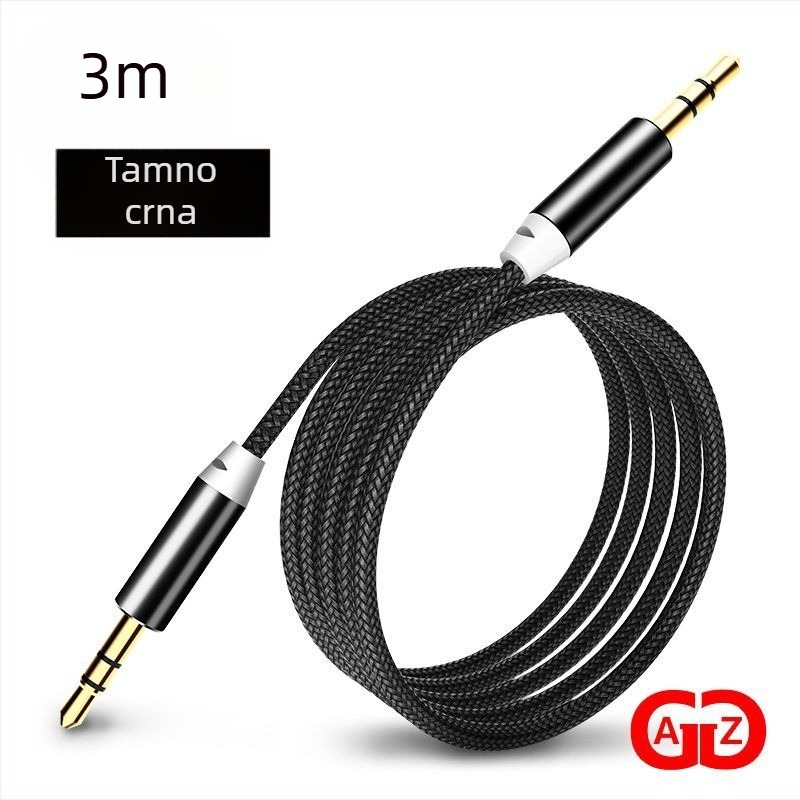 Auto AUX audio kabel, 3,5 mm muški–muški, duljina 1 m, bakreni vodič, optički kabel