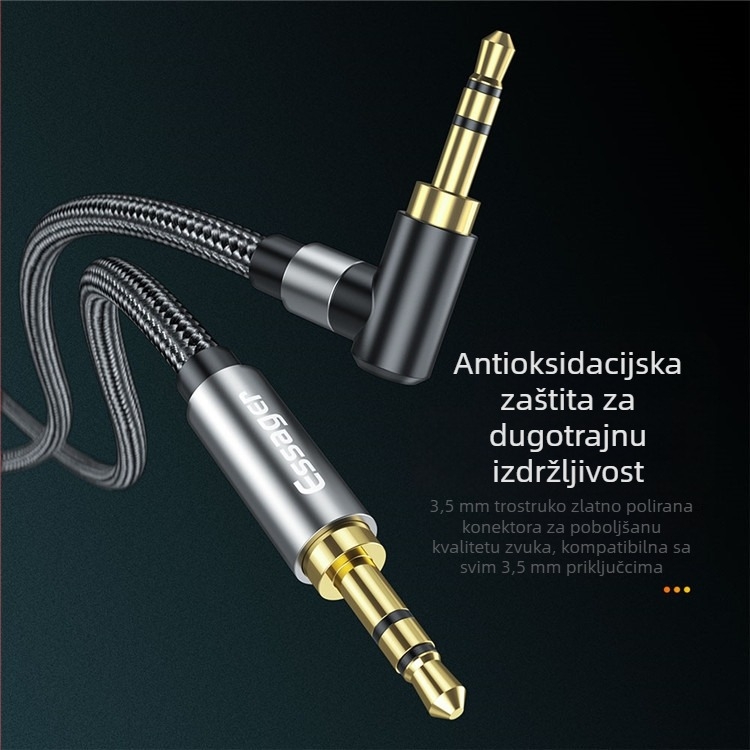 ESSAGER EYP35-WTA 3,5 mm muški‑na‑muški audio kabel, pozlaćeni konektori, bakreno jezgro, za digitalne uređaje