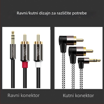 Lotus audio kabel 3,5 mm na 2 RCA, muški–muški, za PC, zvučnike i pojačalo
