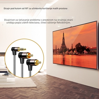 Lotus audio kabel 3,5 mm na 2 RCA, muški–muški, za PC, zvučnike i pojačalo