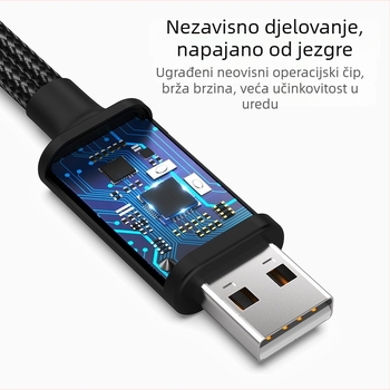 USB zvučna kartica s 3,5 mm adapterom za desktop i laptop – RXIX luoliang; zlatno premazivanje; jezgro: čista bakrena žica; težina 16 g (jezgro: čista bakrena žica)
