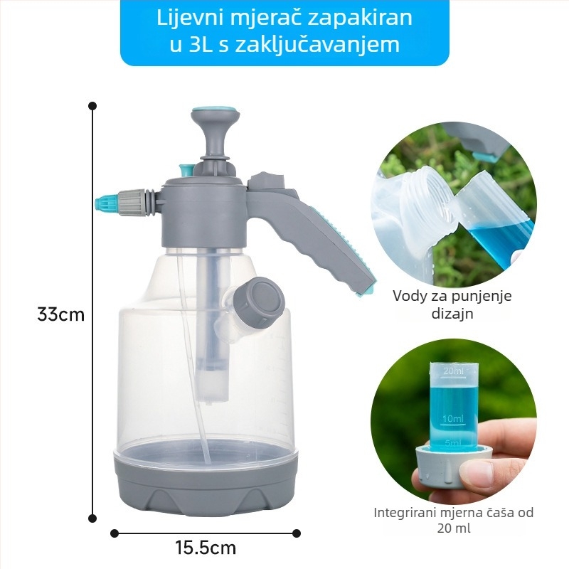 Living Together 3L plastična raspršiva boca za čišćenje stakla – tip kanna/raspršivač/tuš, za kućnu vrtlarstvo