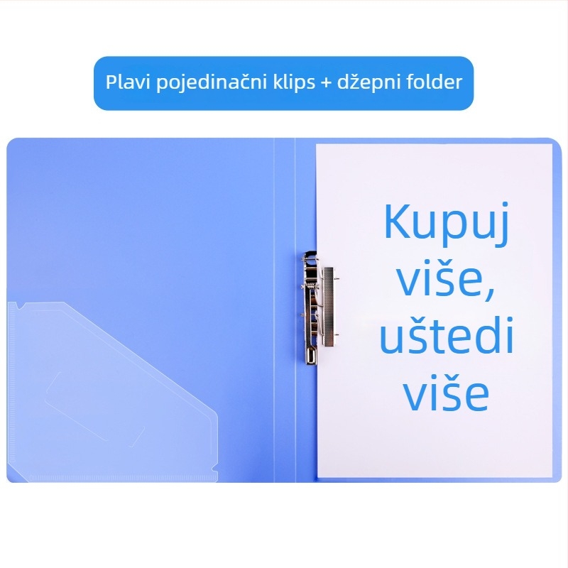 Plastična mapa s jednim zatvaračem za dokumente, mogućnost prilagodbe (debljina ploče 0.7 mm, širina stražnjeg dijela 2.0)