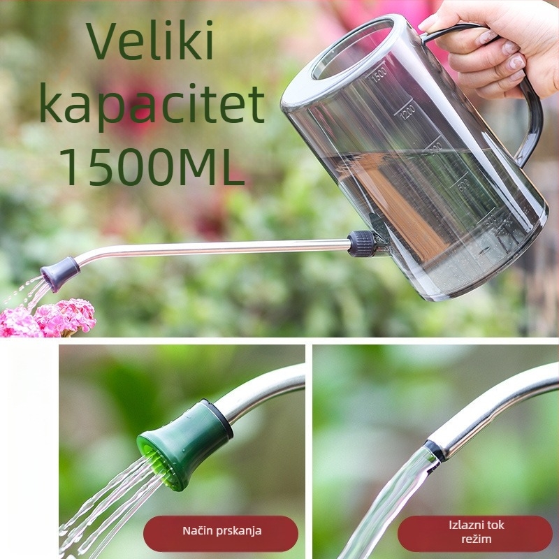 Olinze kanta za zalijevanje od nehrđajućeg čelika s dugim izljevom, velika kapaciteta za kućni vrt
