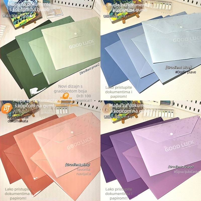 Snaps džep za dokumente A4, plast, debljina 0,5 cm, kapacitet 1 stranica, mogućnost prilagodbe, tiskani logotip