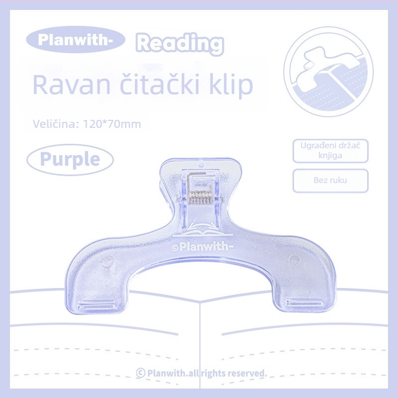 Planwith Reading Ploški Klip za Čitanje – Plastični Klip za Beleške i Mapa za Test Papire