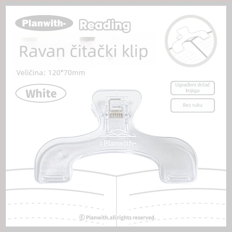 Planwith Reading Ploški Klip za Čitanje – Plastični Klip za Beleške i Mapa za Test Papire