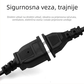 Produžni kabel za napajanje s dva utičnicama za nadzor opreme i male kućanske uređaje, duljina 1.5m/3m/5m, prilagodljivo uz uzorak
