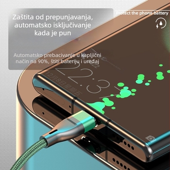 WeYoJu 3-u-1 silikonski USB kabel za Huawei i Apple — Sučelja: Type-C, Lightning, Micro USB, Mini USB; Brzo punjenje; Maksimalni izlaz 5V