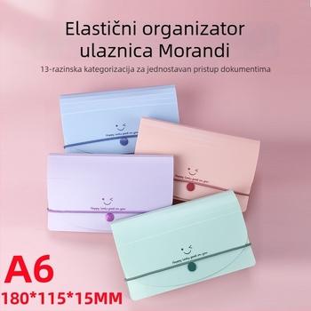 A6 PP fascikl s 13 pretinaca, akordion stil, vodootporna klasifikacija PDV računa, Smiley Face serija