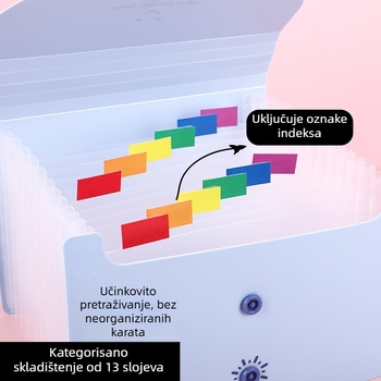 A6 PP fascikl s 13 pretinaca, akordion stil, vodootporna klasifikacija PDV računa, Smiley Face serija