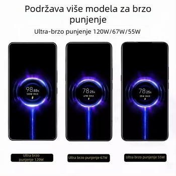 USB-C kabel za podatke s brzim punjenjem, max 120W, PVC kućište, konektor s jednim krajem