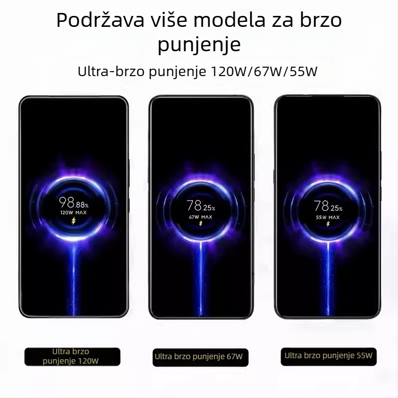 USB-C kabel za podatke s brzim punjenjem, max 120W, PVC kućište, konektor s jednim krajem