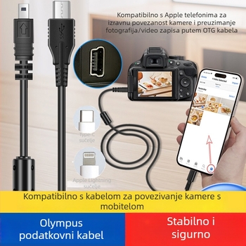 Kabel za podatke za Olympus CCD kameru, T-port linija, kompatibilan s U300, U400, C50/60, VG110, FE100, FE170