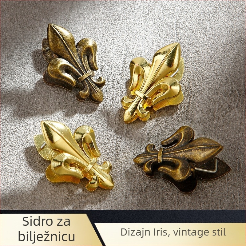 Klip za planer s motivom irisa, cinkovog legura, vintage metalni klip za bilješke i dokumente