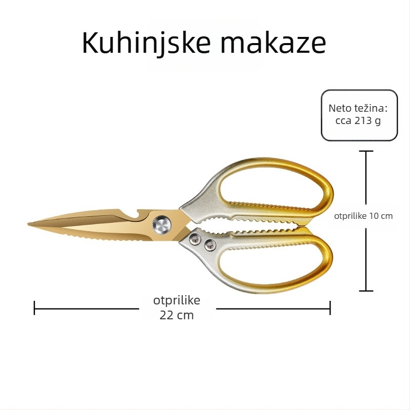 Kuhinjske škarje od nehrđajućeg čelika, teški rez kostiju, višefunkcionalne škarje za ribu, mogućnost prilagođavanja