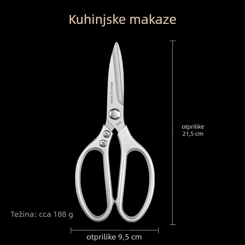 Kuhinjske škarje od nehrđajućeg čelika, teški rez kostiju, višefunkcionalne škarje za ribu, mogućnost prilagođavanja