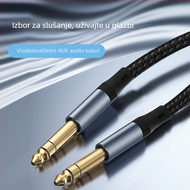 Audio kabel s pozlaćenim premazom, 2-jezgreni, ekraniran, jezgra od pocinčane bakrene žice, vodiči bez kisika