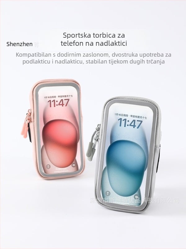 Torba za telefon s dodirnim zaslonom na ruci – lagana, unisex za trčanje