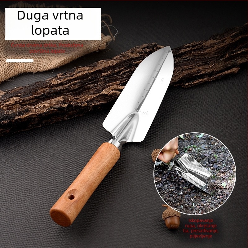 Lopatica za vrtlarstvo od nehrđajućeg čelika za sadnju i presađivanje biljaka – alat za sukulente