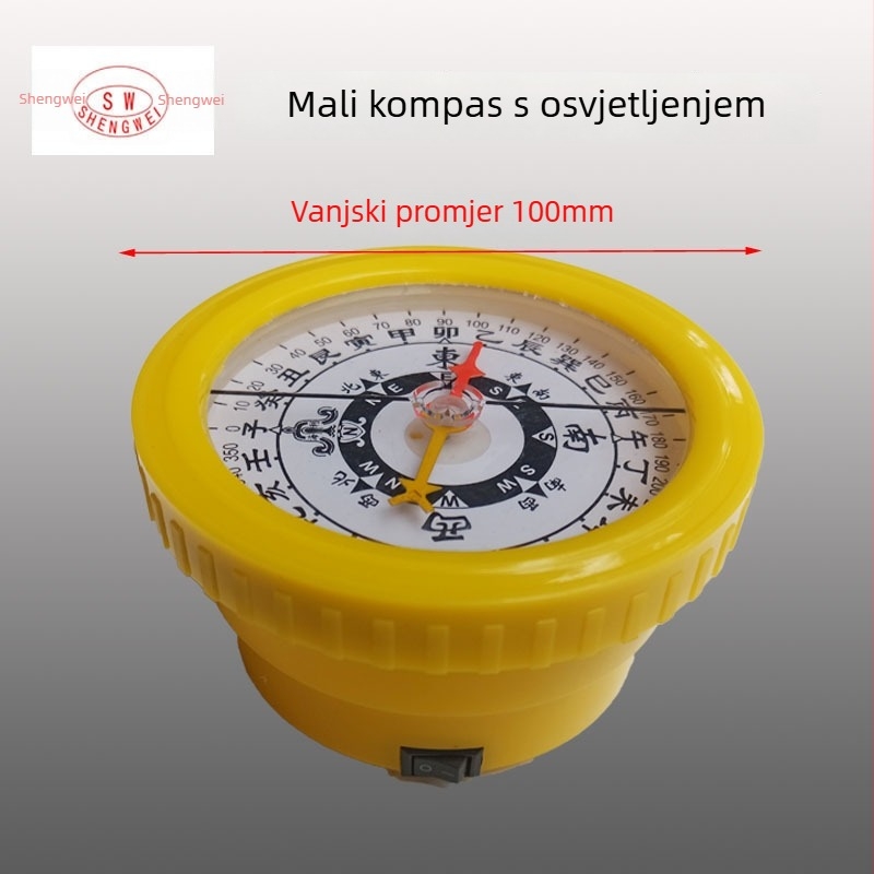 Pomorski magnetski kompas s otpornošću na udarce, vodootporan, električno osvijetljen