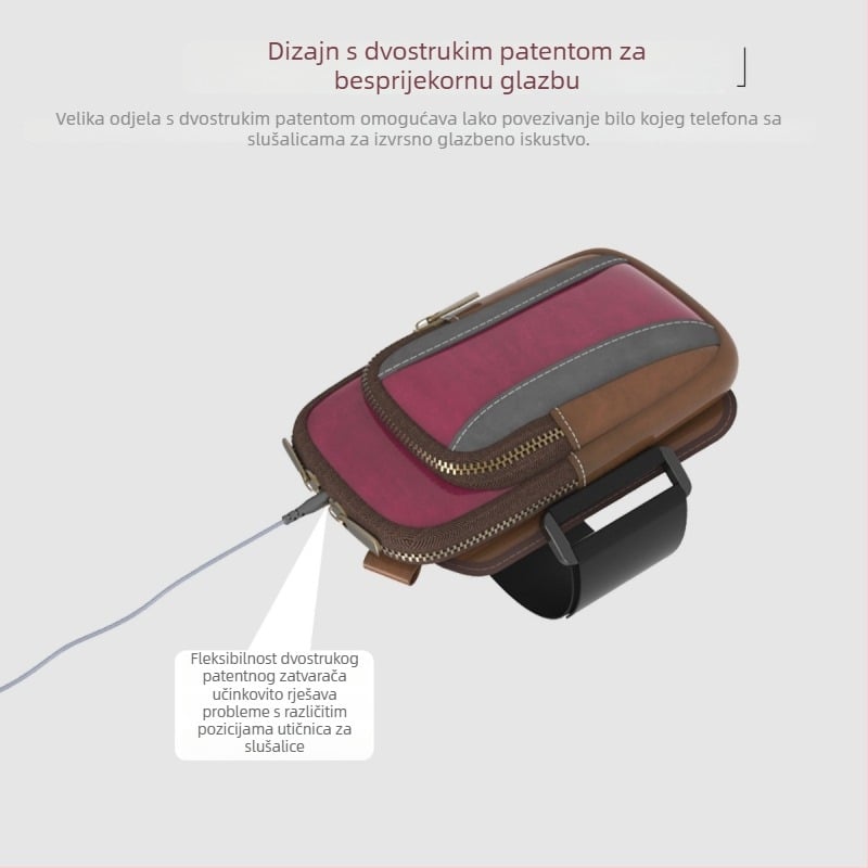 Torba za ruku za telefon za trčanje - unisex, PU materijal, prozračna, za vanjske sportove, urbanog jednostavnog dizajna