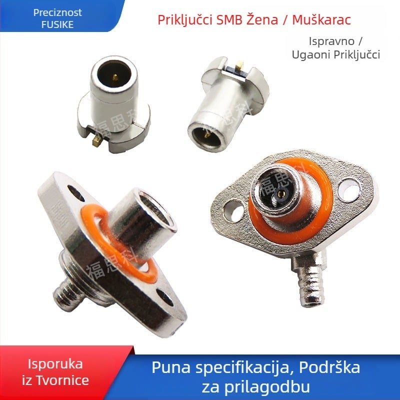 SMB vodootporni konektor IP67, prav i 90° zavoj, za auto kameru, SMB muški i ženski konektori