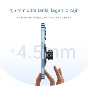 Mingcard MagSafe magnetski držač za telefon s 17 mm univerzalnom kuglastom glavom — metalna stolna i automobilna držač s jakom usisnom čašom