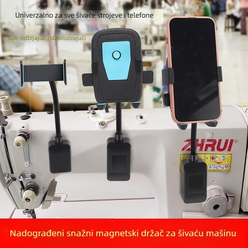 Otporn na udarce držač telefona za šivaće strojeve, magnetsko pričvršćivanje, 360° rotacija