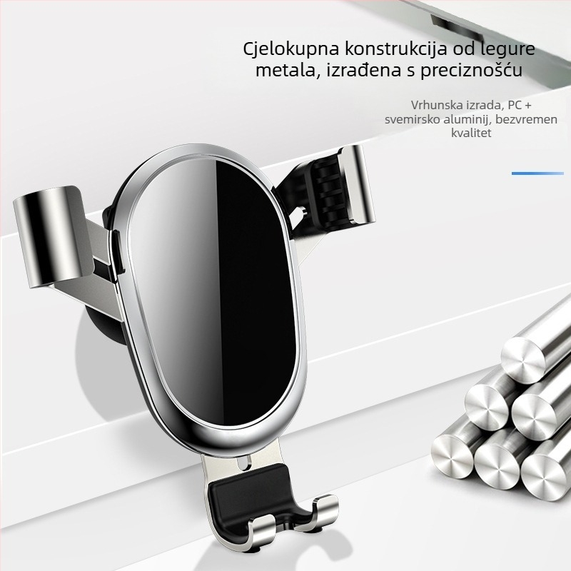 Držač za mobitel u automobilu s usisnim postoljem na otvor zraka — gravitacijski dizajn, ugradnja klikom, univerzalna kompatibilnost