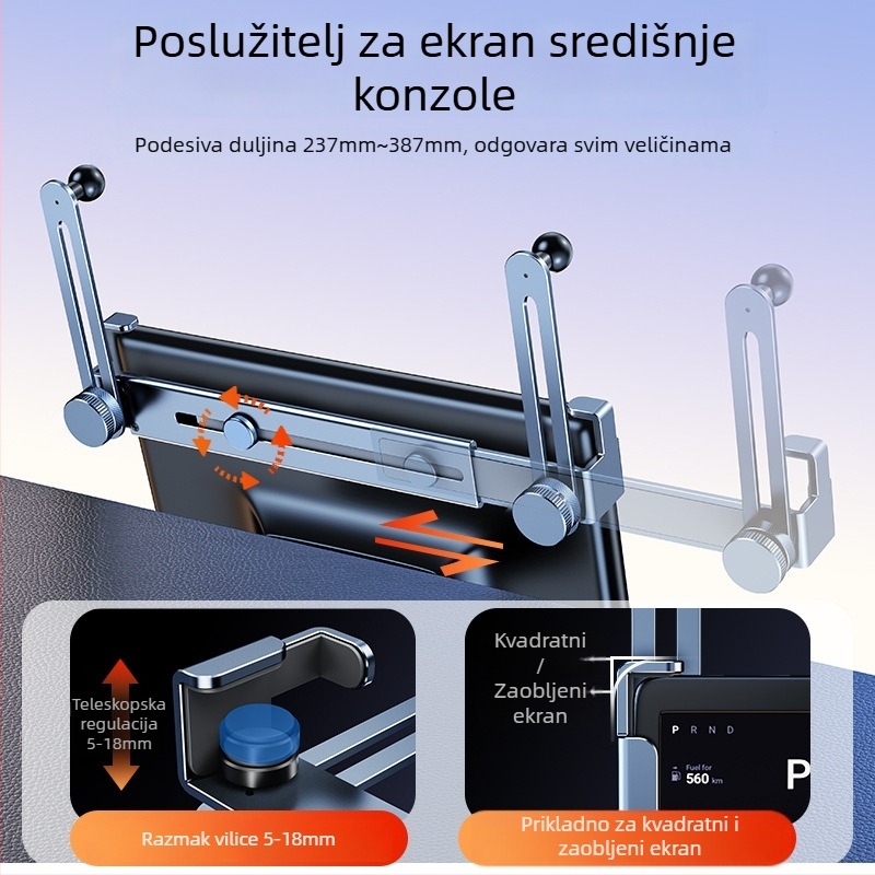 Auto nosač za središnji zaslon – držač telefona od aluminijske legure, magnetsko prianjanje i gravitacijsko dvostruko držanje