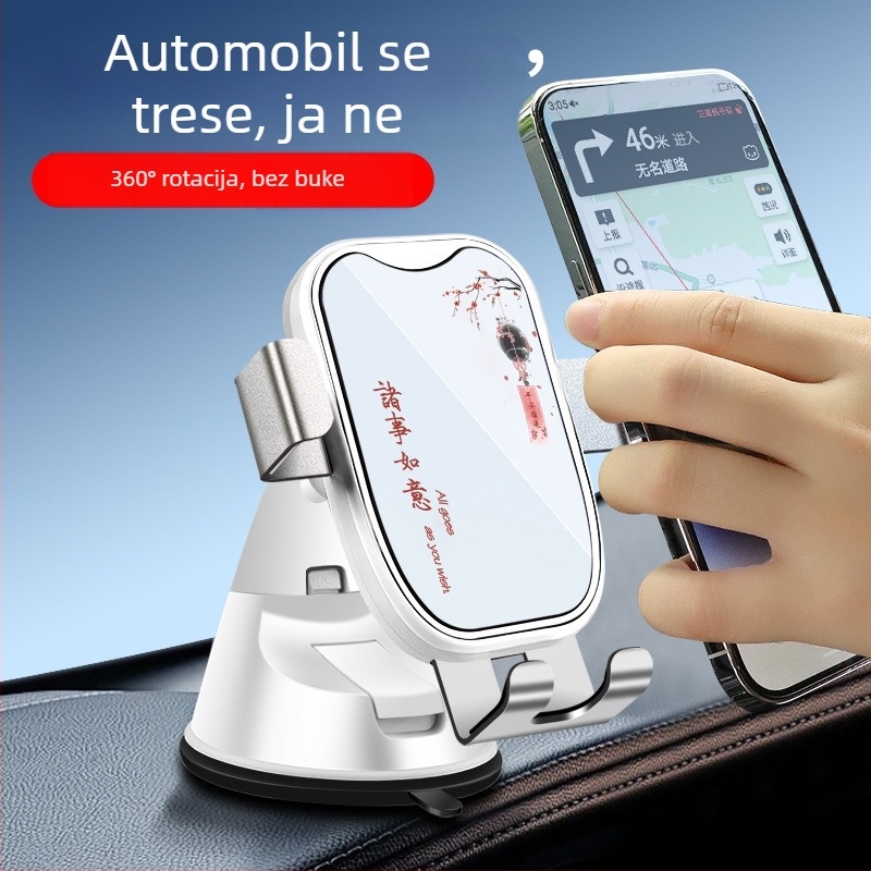Stable Egg auto držač za mobitel s vakuumskom osnovom, univerzalna kompatibilnost, minimalistički dizajn, bez baterije