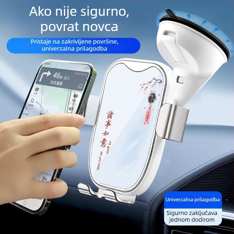 Stable Egg auto držač za mobitel s vakuumskom osnovom, univerzalna kompatibilnost, minimalistički dizajn, bez baterije