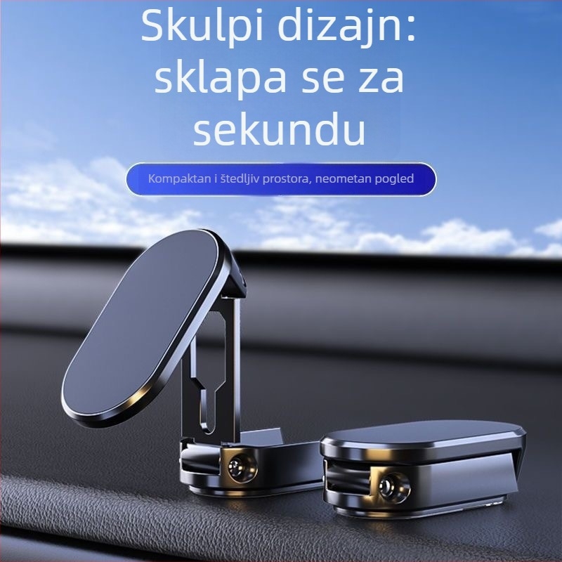 Držač za telefon u automobilu – magnetski, sklopivi, 360° rotacija, otpornost na podrhtavanje, univerzalni