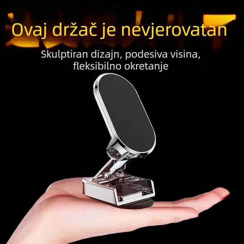 Držač za telefon u automobilu – magnetski, sklopivi, 360° rotacija, otpornost na podrhtavanje, univerzalni
