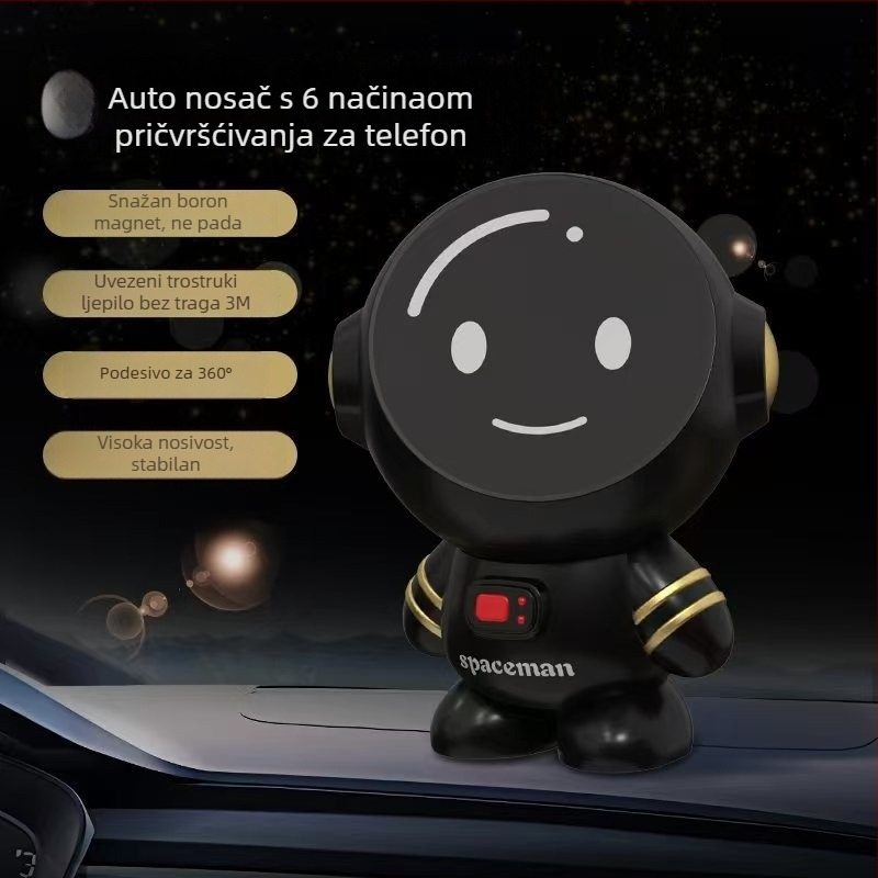 Držač za telefon za automobil na ploči – magnetski, 360° rotacija, ljepilo za montažu, univerzalna kompatibilnost